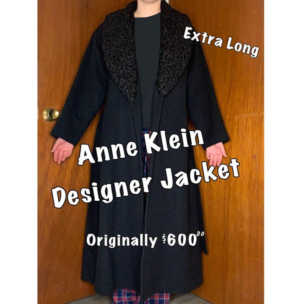Pure 100% Wool Vintage Anne Klein Jacket DISCONTINUED. Extra Long